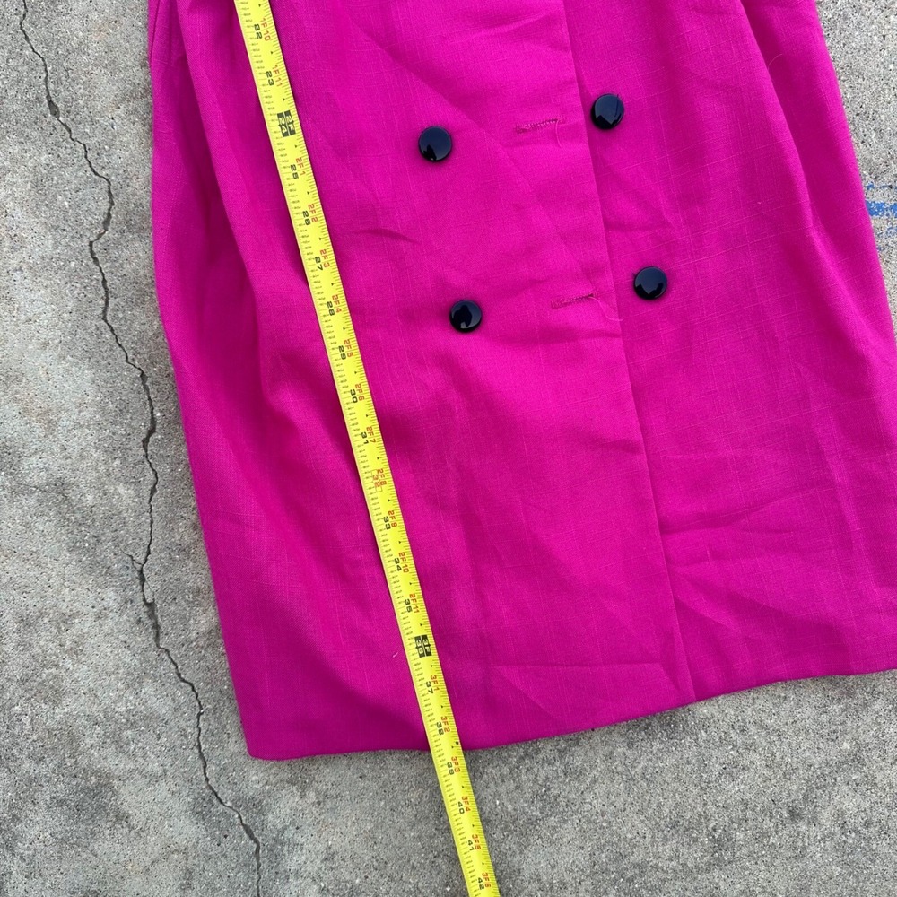 Damon Petite Vintage 80s Dress Double Breasted Pink Career Party Size 4 - Picture 7 of 13